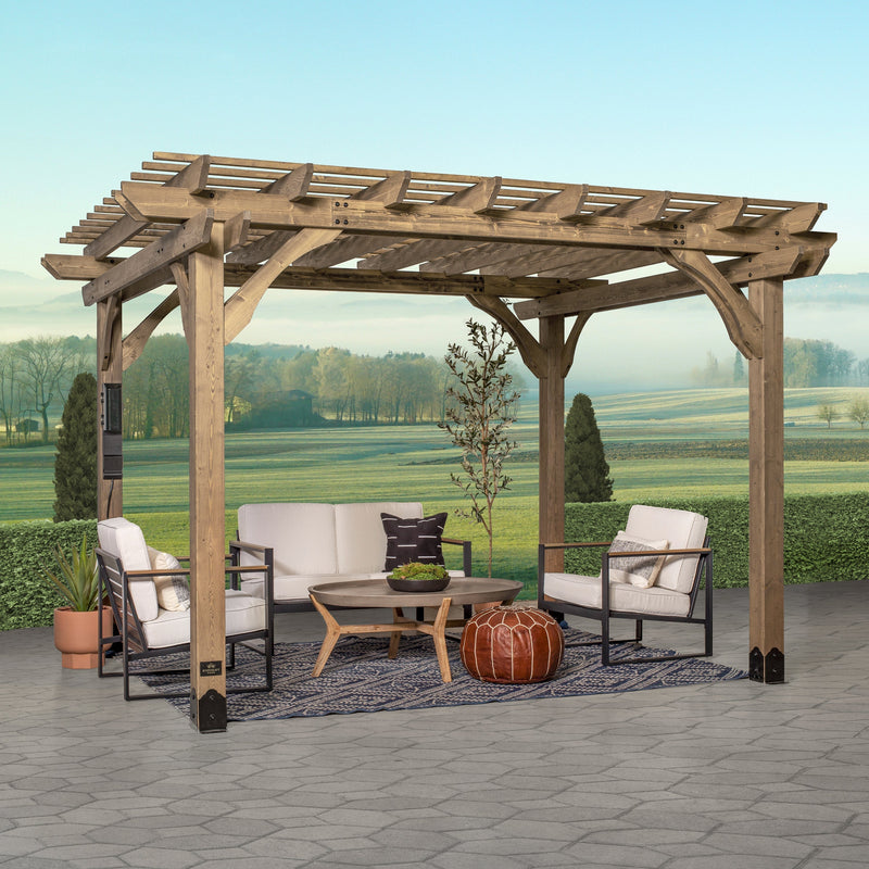 12x10 Fairhaven Pergola Rustic Finish