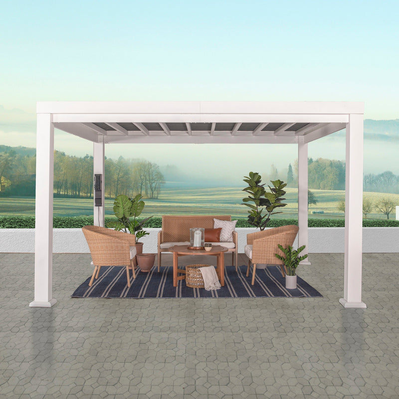 12x10 Windham Modern Steel Pergola With Sail Shade Soft Canopy